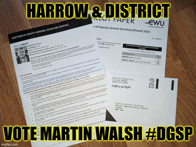 Harrowcwu's tweet image. Vote Martin Walsh #DGSP