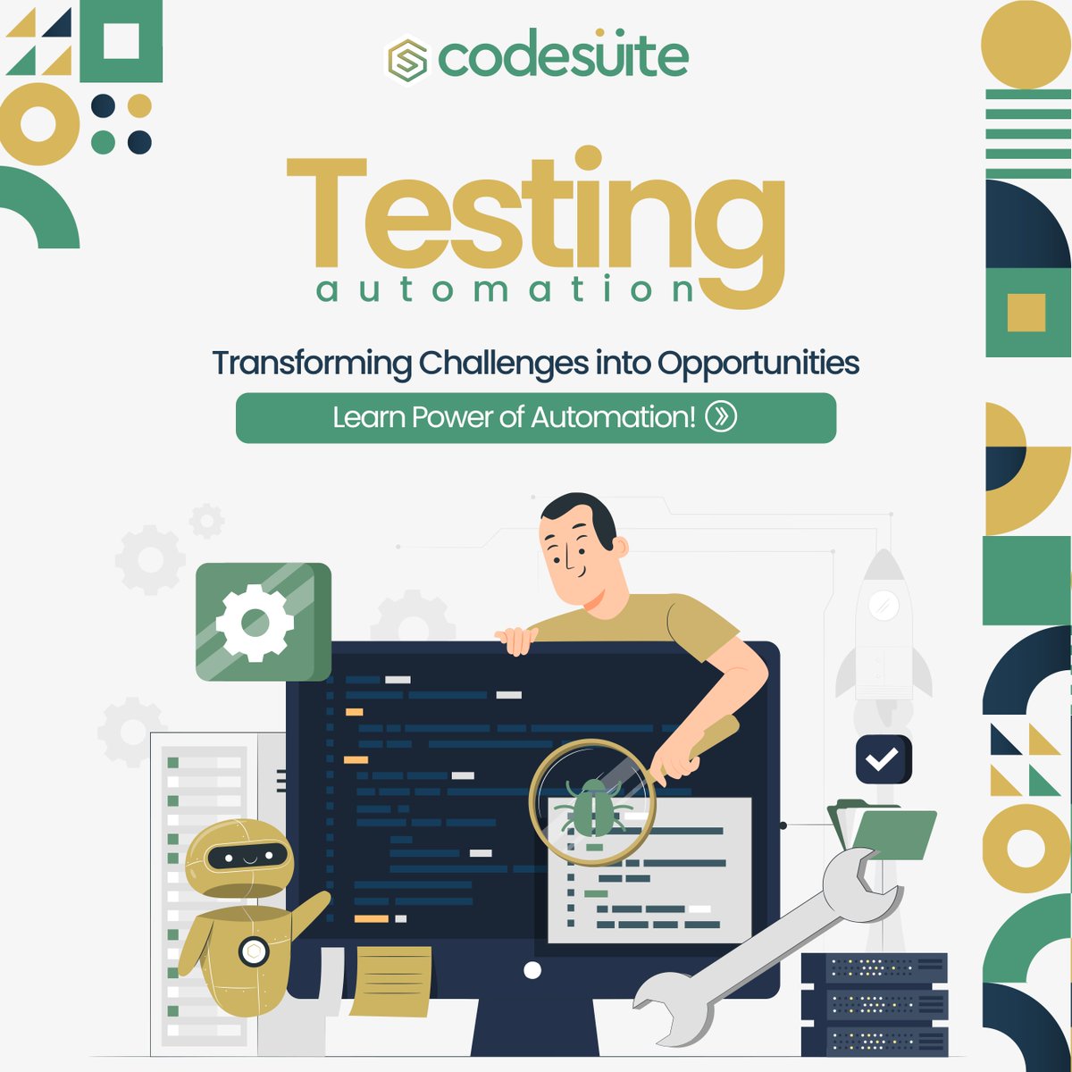 code_suite's tweet image. Embark on the Testing Automation journey with CodeSuite, where challenges become opportunities.
DM us for further details!
👉 +92 323 0410420
✉️ codesuite@outlook.com
🌐 codesuite.org
#codesuite #softwaretester #testing #career #coding #agiletesting #quality #hiring