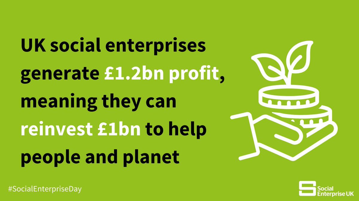 Great news from @SocialEnt_UK today - #SocialEnterprise in the UK reinvested £1bn over the last year to help people and planet! We're proud to be part of the solution on #SocialEnterpriseDay, and every day. Please join us today in celebrating the incredible #SocEnt community!