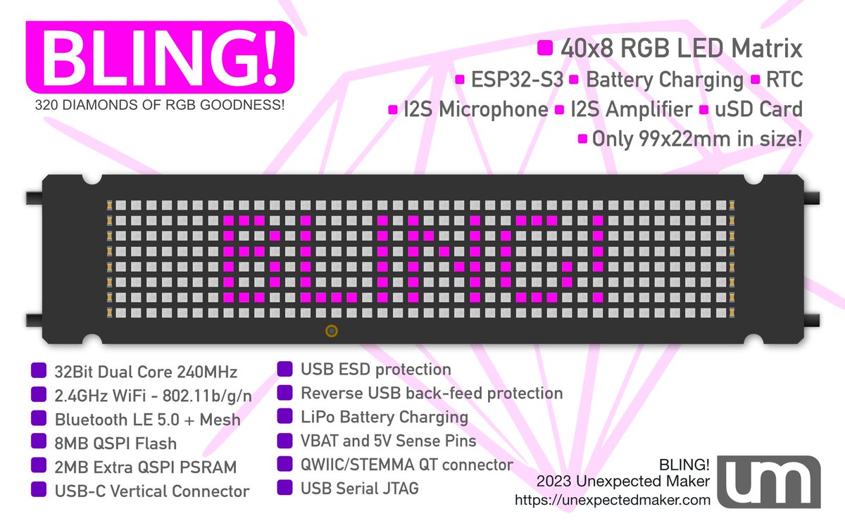 unexpectedmaker's tweet photo. Finished the insert card artwork for #BLING - I still have to do #TinyBLING & #SoloBLING cards. I should have them done tomorrow, so I can send them off to the printer to get made. This is the last hurdle in getting them *finally* released!
#maker #electronics #RGB #esp32s3 https://t.co/6YmSyItcYz