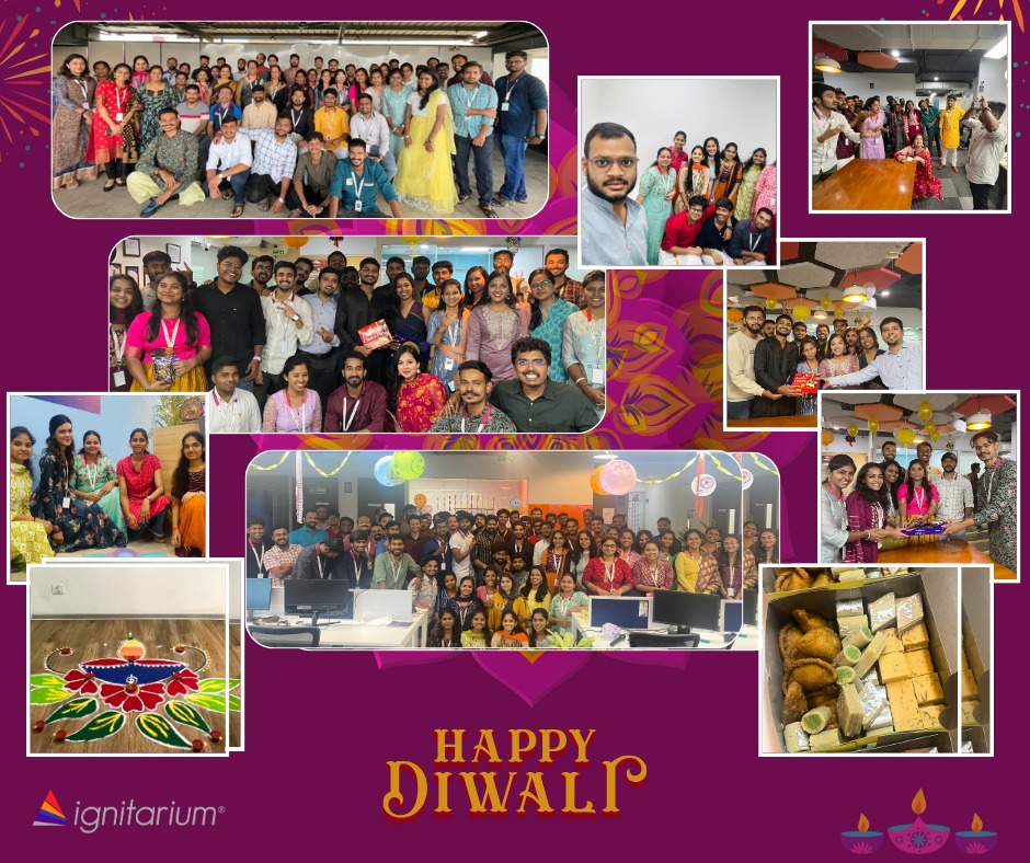 The techies at #Ignitarium, a boutique product engineering design house based at Infopark Kochi, had a grand time celebrating Diwali 2023.  An altogether fun day for the team to remember and cherish!

#KeralaIT #ITParks #KeralaITParks #KeralaITMission #InfoparkKochi #Diwali2023