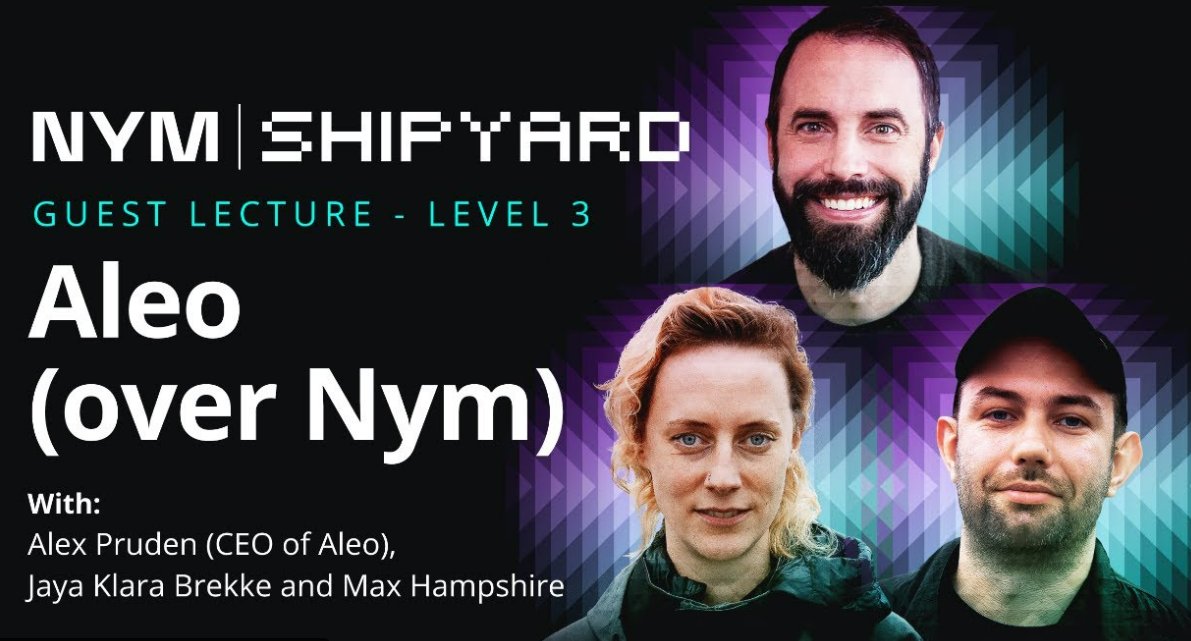 Der letzte Tag bei @NymShipyard!

12:00 Uhr MEZ
Treffen Sie den COO von Aleo im heutigen Gespräch in zwei Stunden!🔥
youtube.com/watch?v=2mkbix…

16:00 Uhr MEZ
Wartung eines Nym-Knotens (+ Betreiber-AMA) mit <a href="/serinko/">serinko</a>
youtube.com/watch?v=ToFMo1…

Steigen Sie ein! <a href="/nymproject/">Nym</a> <a href="/web3/">web3</a> <a href="/AleoHQ/">Aleo</a>