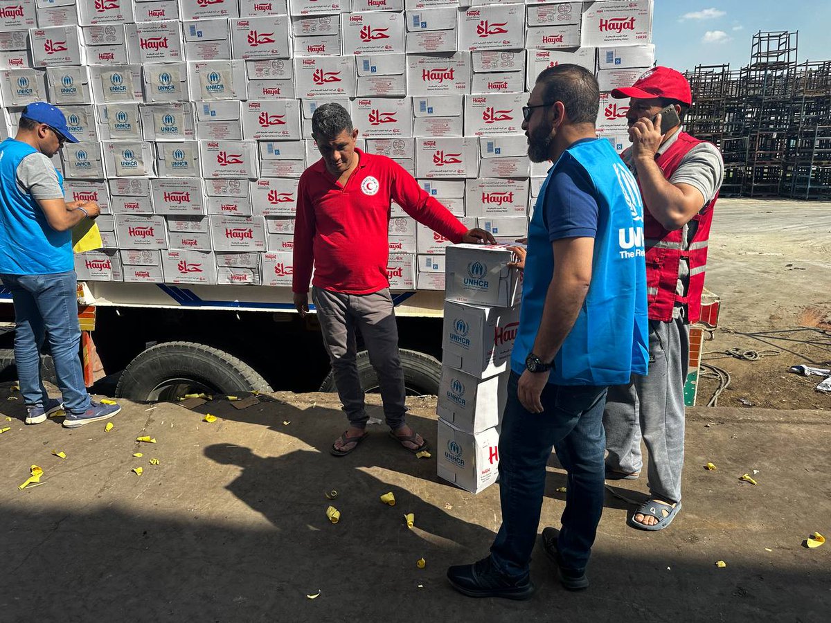 eACNUR's tweet photo. ACNUR Egipto entrega ayuda humanitaria a la Media Luna Roja (ERC) como parte de los esfuerzos de la ONU para enviar ayuda a Gaza desde Egipto. Pero se necesita un alto el fuego humanitario inmediato.
➡️https://t.co/vno6eByqeK #Gaza @UNHCREgypt https://t.co/iofJc37Glw