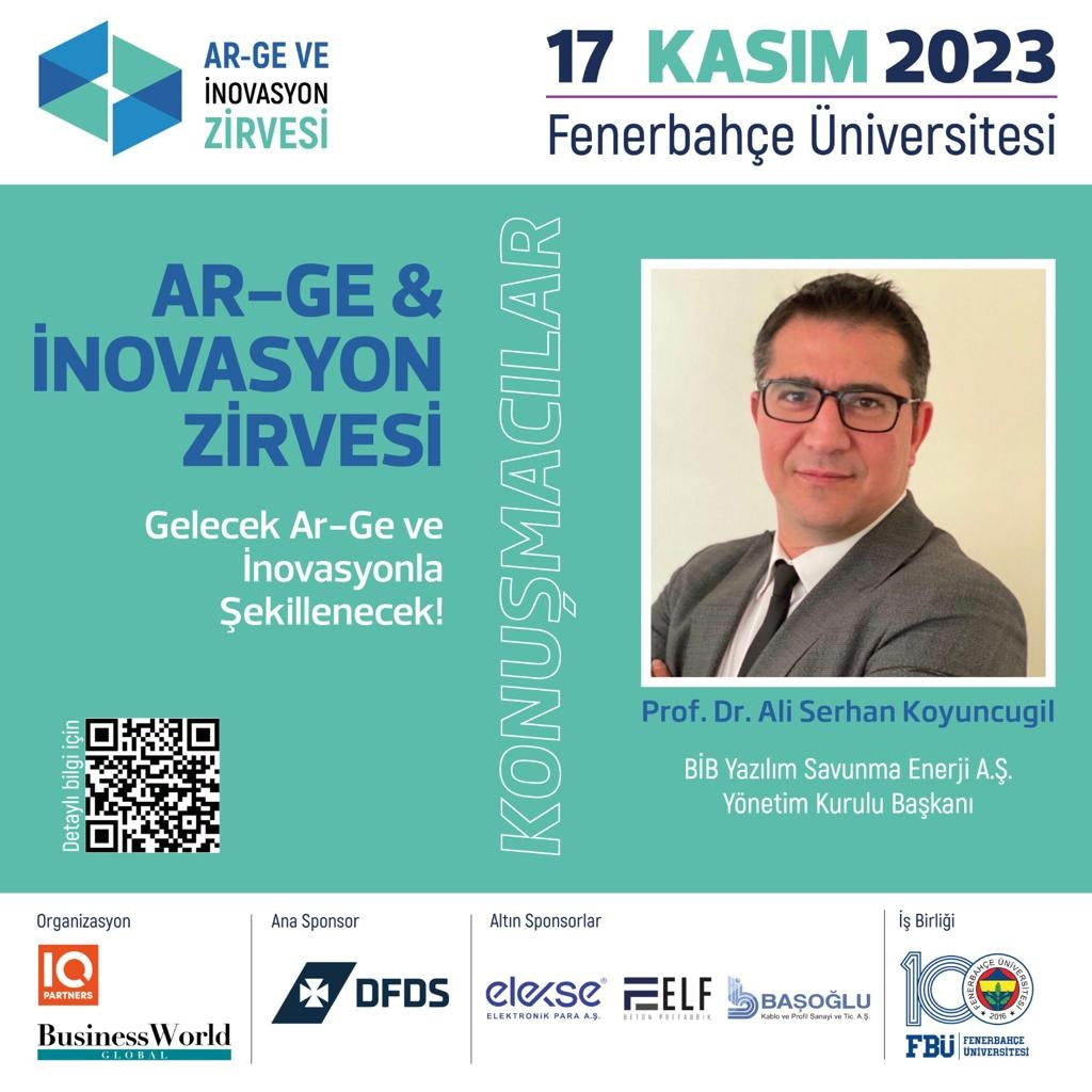 17 Kasım 2023 tarihinde  Fenerbahçe Üniversitesinde düzenlenecek olan 'Ar-Ge &amp; İnovasyon Zirvesi' ne Şirketimiz Yönetim Kurulu Başkanı Prof. Dr. Ali Serhan Koyuncugil davetli konuşmacı olarak katılacaktır.