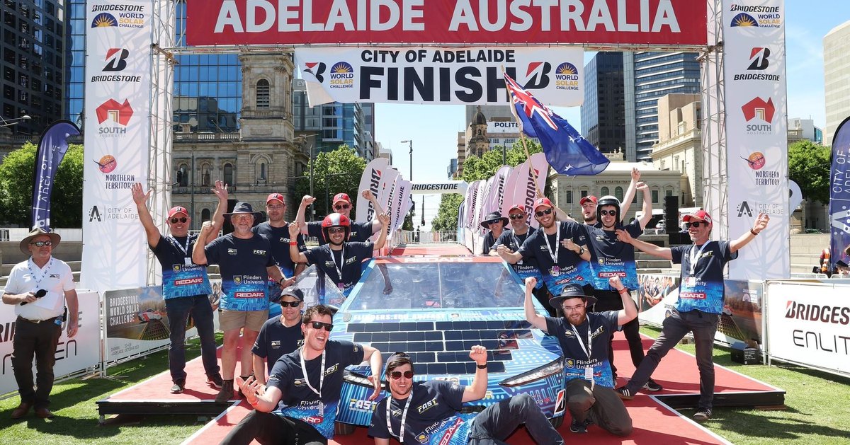 FlindersSolar's tweet image. It's been a few weeks since our team wrapped up their grueling adventure through the outback. We punched above our weight and drove our car to its limits. We drove 5-times the amount of distance that our team's two previous solar cars did... COMBINED! Massive thx to our sponsors!