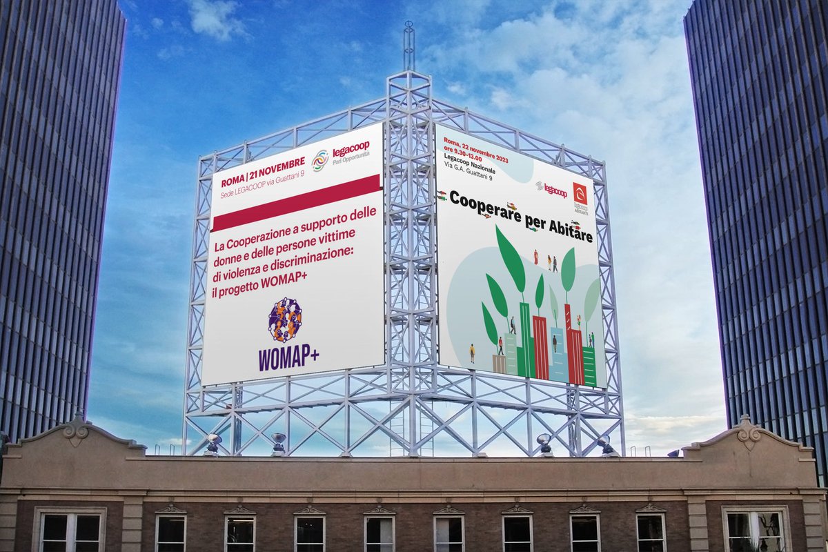 Gli appuntamenti Legacoop della prossima settimana

🚺 WOMAP+

Una piattaforma per sostenere grazie alla rete cooperativa le donne vittime di violenza e discriminazione di genere.

Un progetto promosso dalla Commissione Pari Opportunità di Legacoop in partnership con