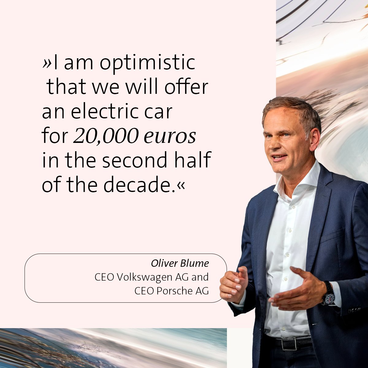 Volkswagen Group (@vwgroup) on Twitter photo 🔋🚗 We strongly believe in #emobility for everyone. The most important lever for reducing the costs of electric cars is the battery.
👉 Read what our CEO Oliver Blume said about it <a href="/SZ/">Süddeutsche Zeitung</a> Wirtschaftsgipfel: 🔋🚗 We strongly believe in #emobility for everyone. The most important lever for reducing the costs of electric cars is the battery.
👉 Read what our CEO Oliver Blume said about it <a href="/SZ/">Süddeutsche Zeitung</a> Wirtschaftsgipfel: