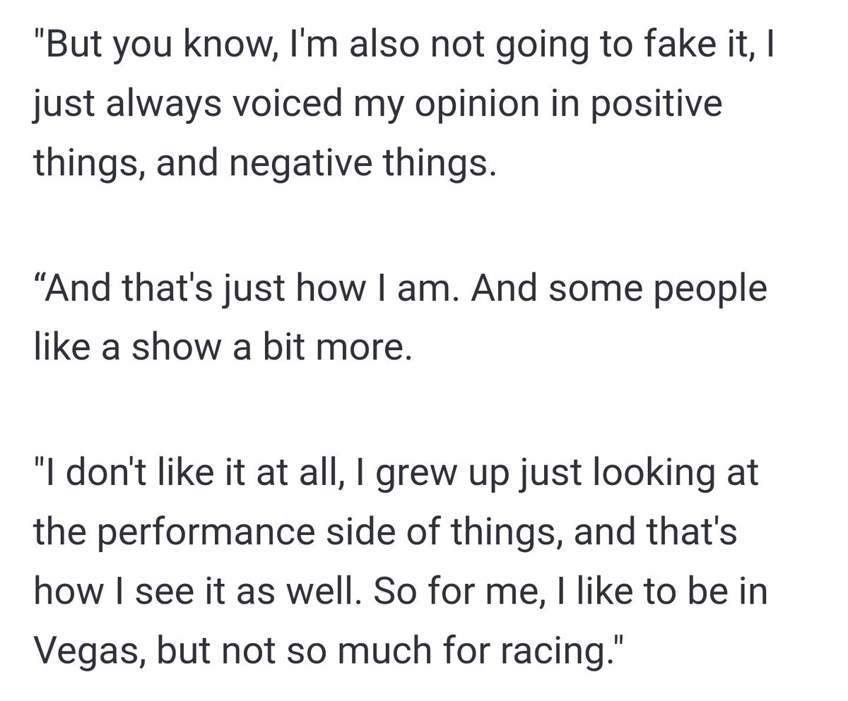 Alex_Gillon's tweet image. I'm just going to say it.. The F1 World Champion should not be talking this negatively about F1

It's fine to voice his opinion, but I think he needs to remember his responsibility to the sport and do things for the good of it more
