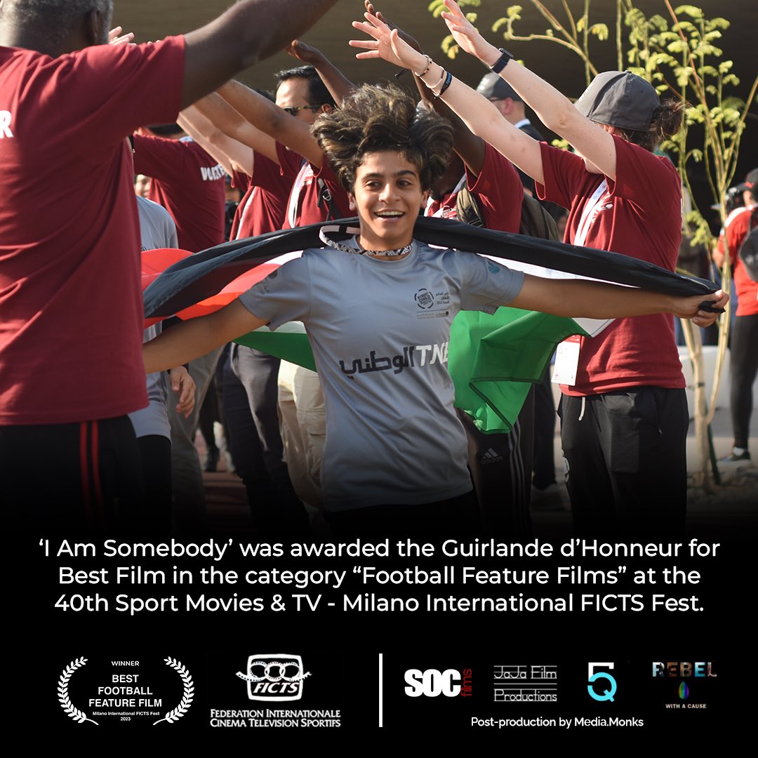 📢 I Am Somebody produced by Sharmeen Obaid-Chinoy has won Guirlande d’Honneur at the 40th Sport Movies & TV Milano Intl FICTS Fest. Featuring #DavidBeckham as a guest, I Am Somebody tells the story of 6 children chosen to represent their country at the Street Child World Cup.