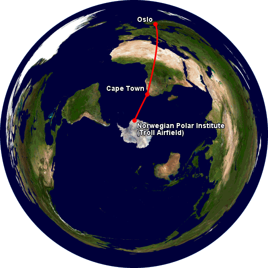 'Norse Atlantic Lands First Boeing 787 Dreamliner in Antarctica' is today's Featured Map on gcmap.com. (Permalink: gcmap.com/featured/20231…) @flynorse #Antarctica