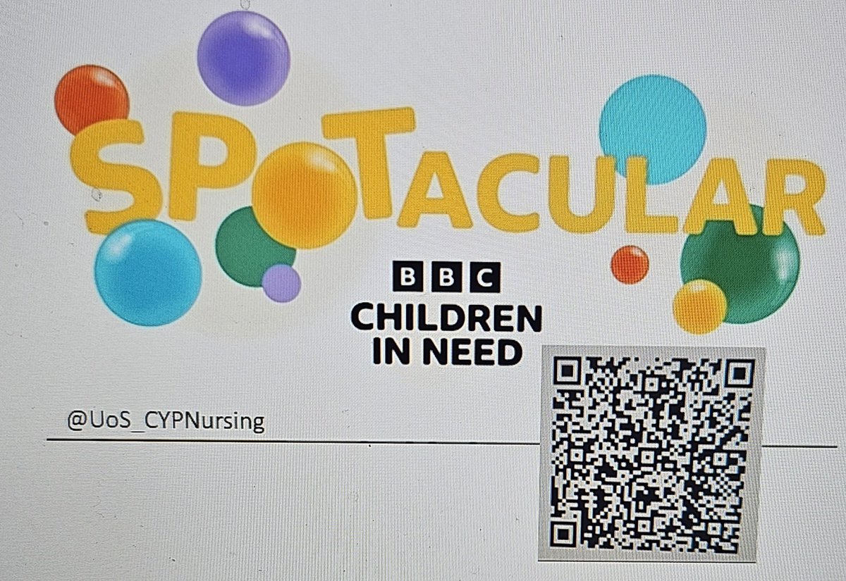 The @UoS_CYPNursing staff and students will be on Allerton concourse tomorrow doing all things for @BBCCiN! Come along and show your support or scan the qr code here! #pudsey #childreninneed #charity #donate #everychildmatters #childrenarethefuture @UoS_HealthSoc