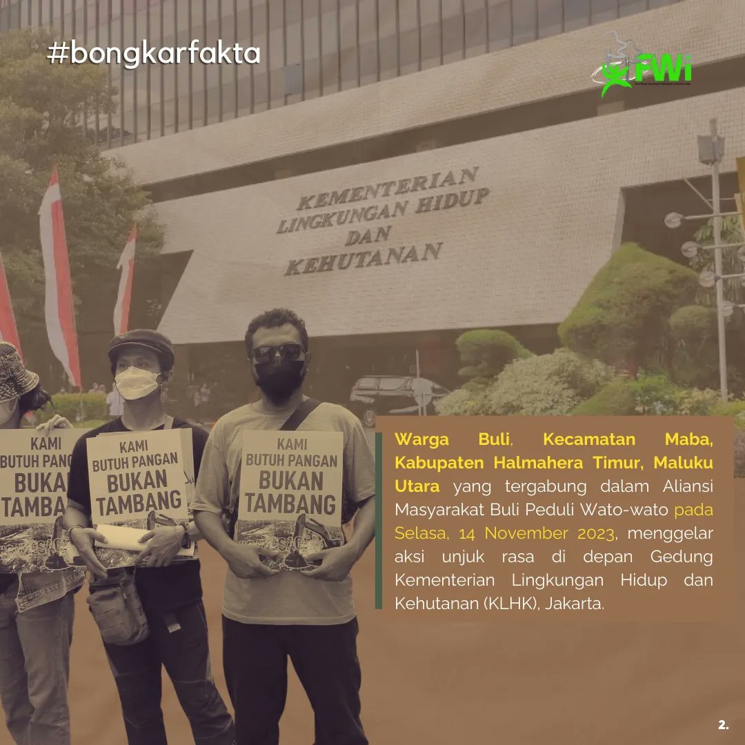 fwindonesia's tweet photo. Hallo Sobat Hutan.
Faktanya ada perusahaan pertambangan nikel yang belum mengajukan Izin Pinjam Pakai Kawasan Hutan (IPPKH), Salah satunya PT. Priven Lestari yang kawasan penambangannya berada di kabupaten Halmahera Timur, Maluku Utara.
#bongkarfakta
#TransparansiSDA
#SaveSagea https://t.co/PsDFlsQP3n
