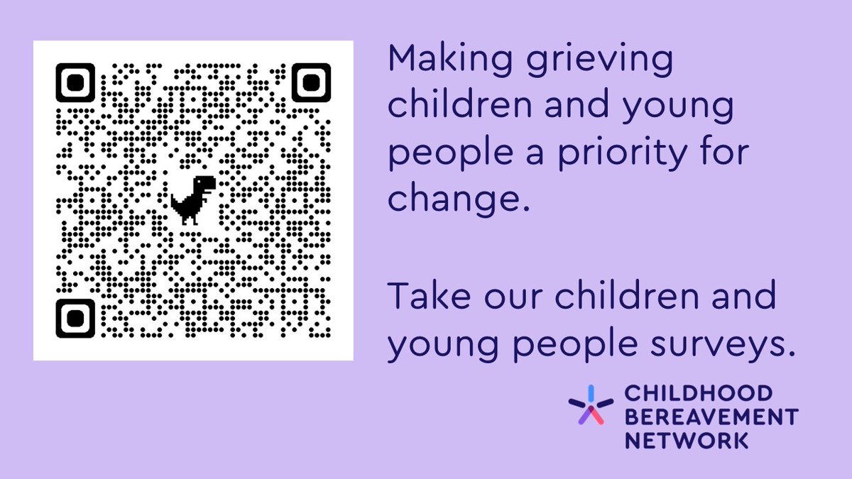This Children's Grief Awareness Week, we want to hear from all children &amp; young people about what could improve the lives of bereaved children and young people. 

Work with children &amp; young people? Encourage them (with parent/carer support) to take our 5 min opinion surveys 👇