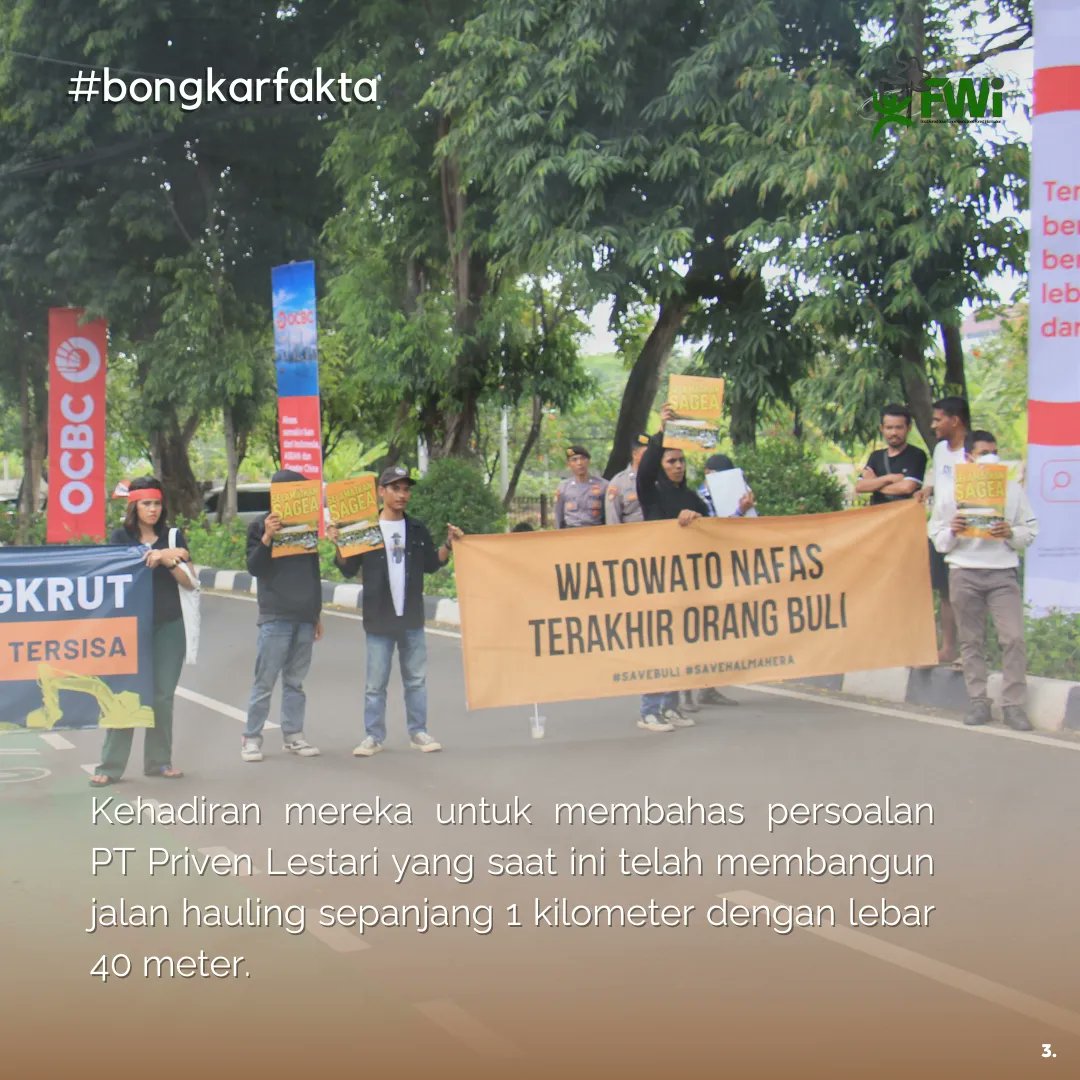 fwindonesia's tweet photo. Hallo Sobat Hutan.
Faktanya ada perusahaan pertambangan nikel yang belum mengajukan Izin Pinjam Pakai Kawasan Hutan (IPPKH), Salah satunya PT. Priven Lestari yang kawasan penambangannya berada di kabupaten Halmahera Timur, Maluku Utara.
#bongkarfakta
#TransparansiSDA
#SaveSagea https://t.co/PsDFlsQP3n