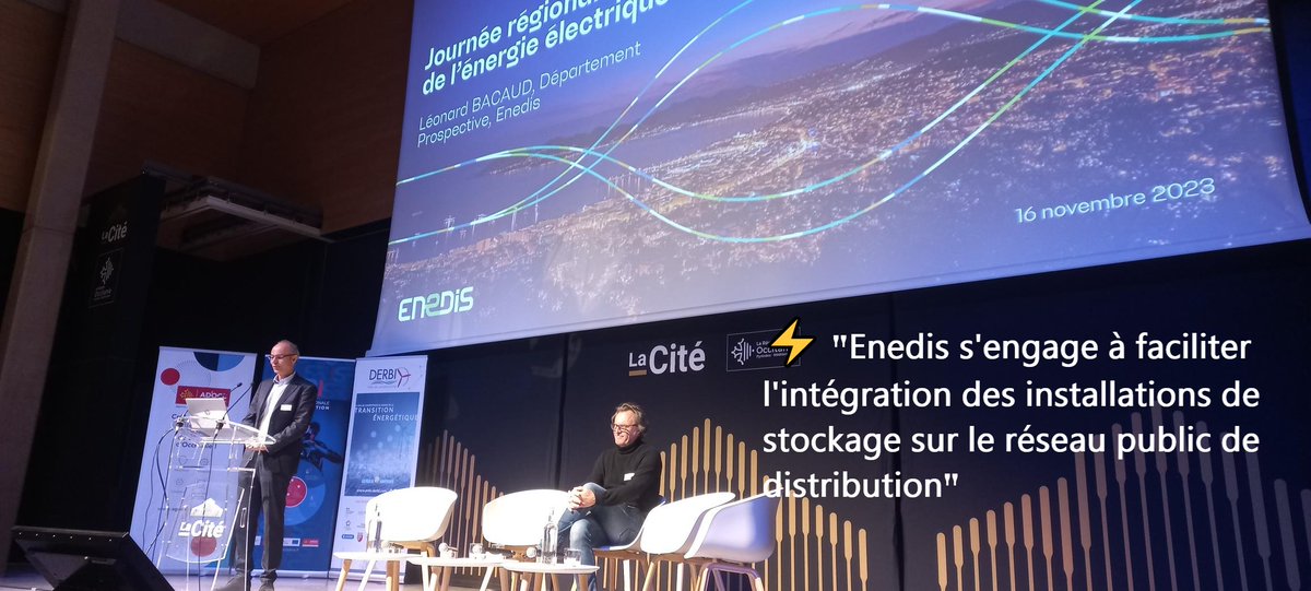 enedisOccitanie's tweet photo. 🔋 #endirect Toulouse🌍 @enedis participe à la Journée Régionale sur le Stockage de l'Énergie Électrique. Face à la croissance des énergies renouvelables et à la variabilité de la production, l'augmentation des capacités de stockage électrique devient cruciale #strategieregionale https://t.co/OhT2rh9cS1
