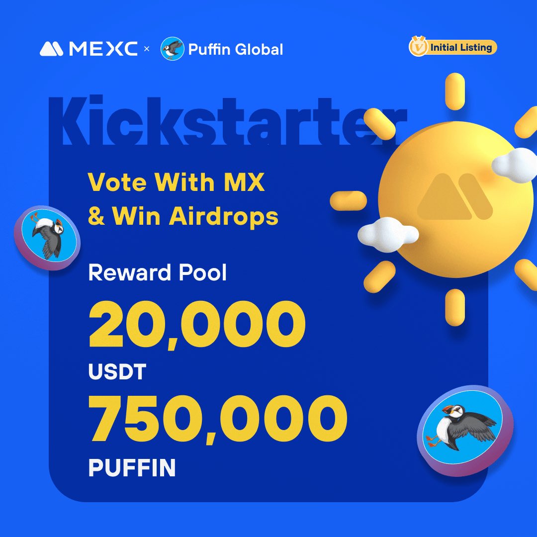 .@puffinglobal , a project which aims to pioneer the development of a cutting-edge web3 and metaverse platform, is coming to #MEXCKickstarter 🚀

🗳Vote with $MX to share massive airdrops
📈 $PUFFIN/USDT trading: Nov 17, 12:00 (UTC)

Details: mexc.com/support/articl…