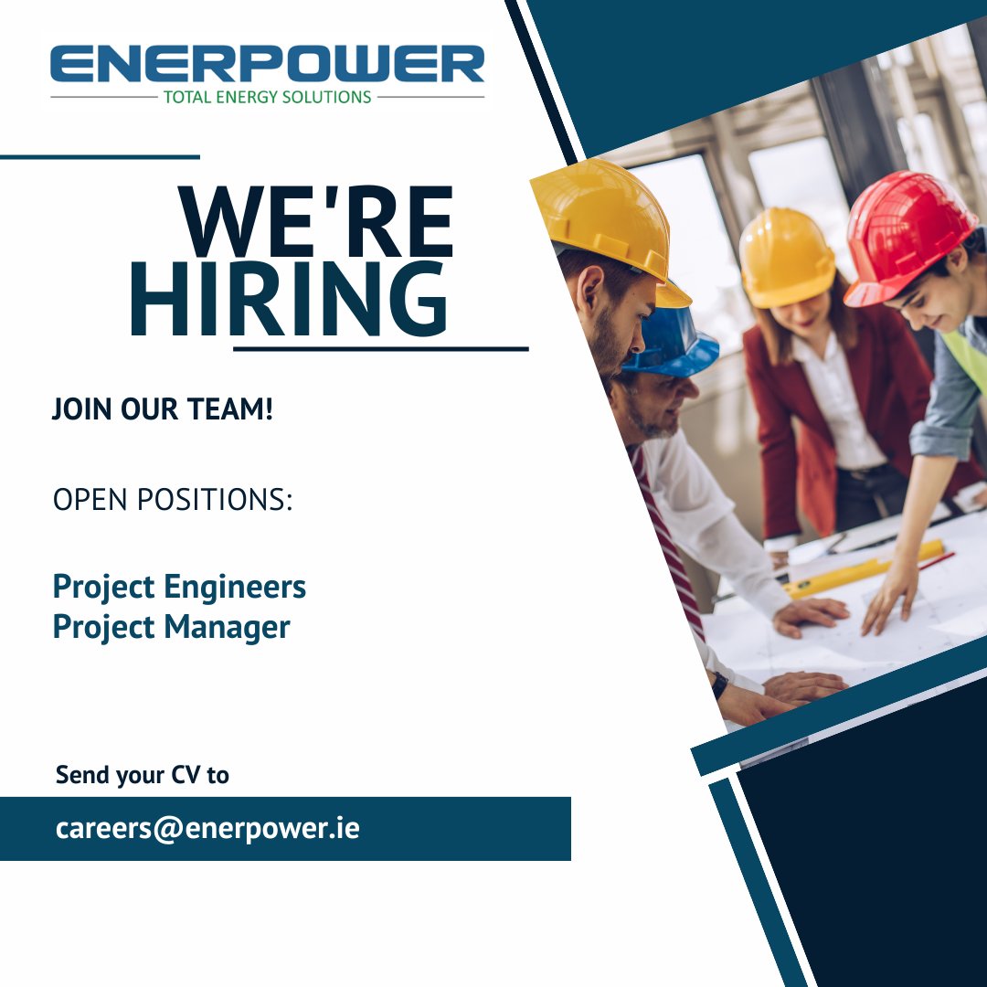 Are you passonate about Renewable Energy? Enerpower have multiple vacancies available. Join the Renewable Energy Revolution today and make a difference in the world tomorrow.
enerpower.ie/careers/
#enerpower #enerpowerrenewable #cleanenergy #sustainable #future  #hiring