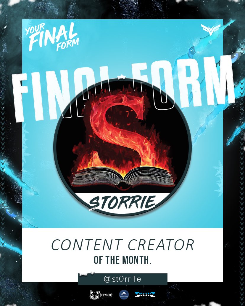 FinalFormEnt's tweet photo. Congratulations to our October Content Creator of the Month, Storrie!
He primarily streams Rocket League, casting his own event, RL Rival Series!
He’ll be hosting a tournament with a $100 prize pool on December 2nd at 2 PM EST.
#YourFinalForm | #FinalFormCreator https://t.co/fNcKaG07CX