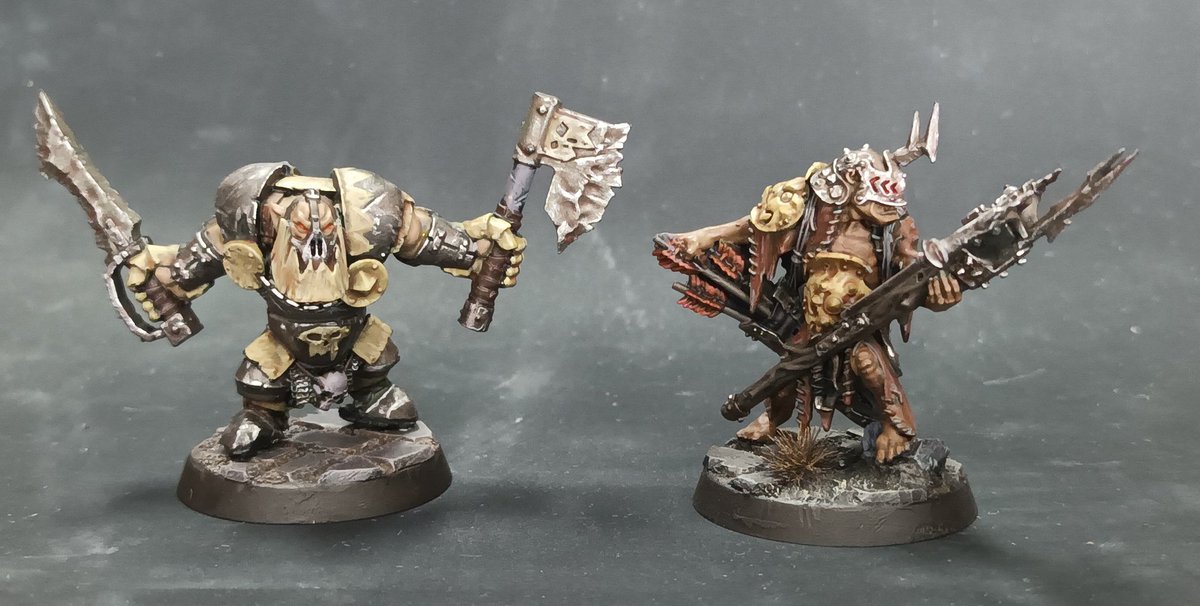 Amoeba_Bait's tweet photo. Now that these orruks are on their bases, I've got my first four fellows finished!

Only two to go. 

#PaintingWarhammer #WarhammerCommunity #Warcy #Mordheim https://t.co/c9POWaRmNR
