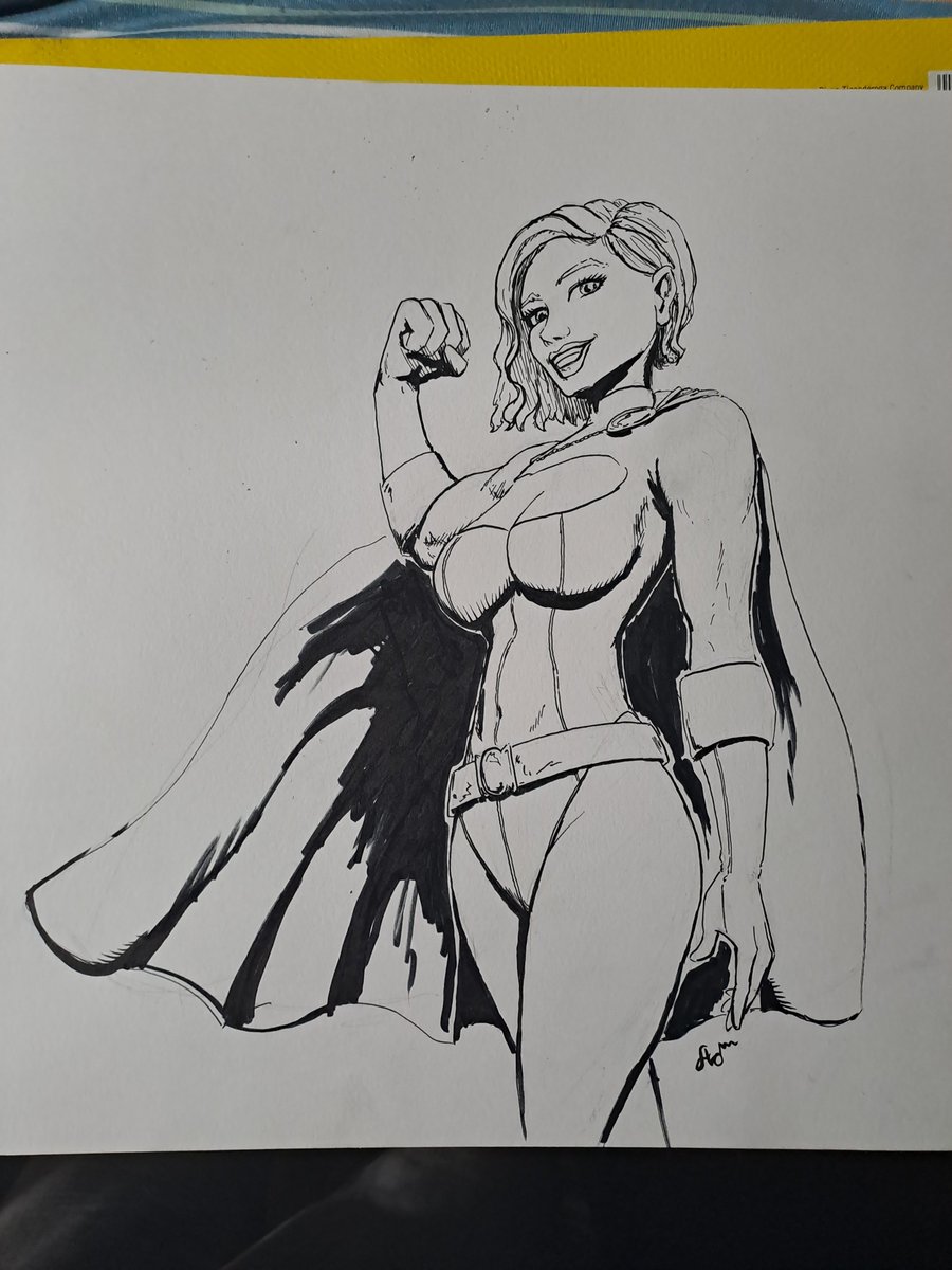 AdhockArt's tweet photo. Putting @unhingedent Bristol board to use.
#powergirl #dccomics #comically #drawing #comics #illustration https://t.co/FrxPOPopJm
