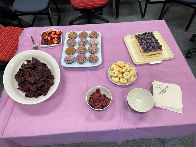 kariisssaaa's tweet photo. Today the CDRG and friends celebrated World #Sanfilippo Awareness Day with a purple themed morning tea 💜 Our fearless leader Prof Kim Hemsley noticed this morning that nature also was blooming in purple today https://t.co/er72CNTMEi