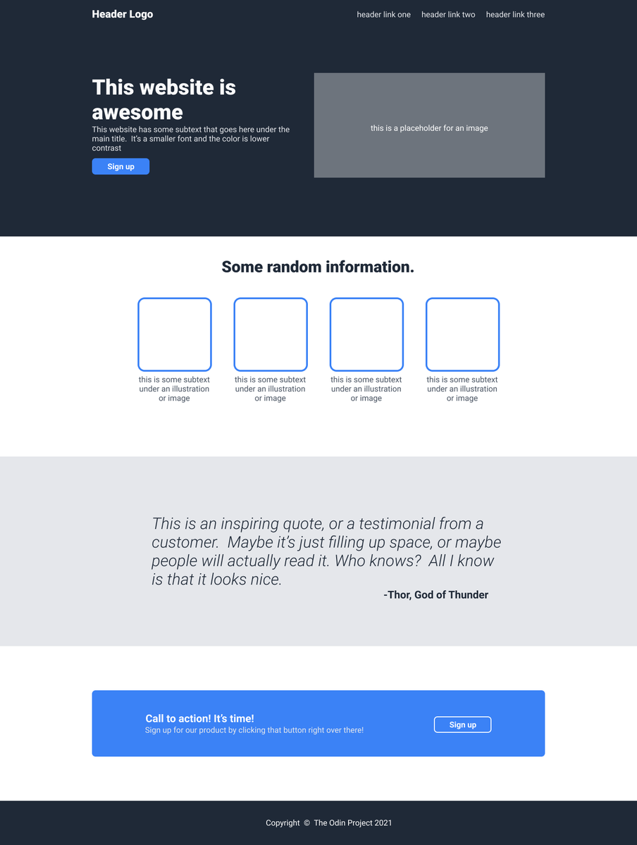 IBrazzerDev's tweet photo. Dia 39| Este es el siguiente proyecto a realizar, una landing page.
El objetivo es recrear la plantilla de la imagen.
Calculo que deberia tenerla lista en un par de dias.
#100DaysOfCode . https://t.co/akma7FIFkF