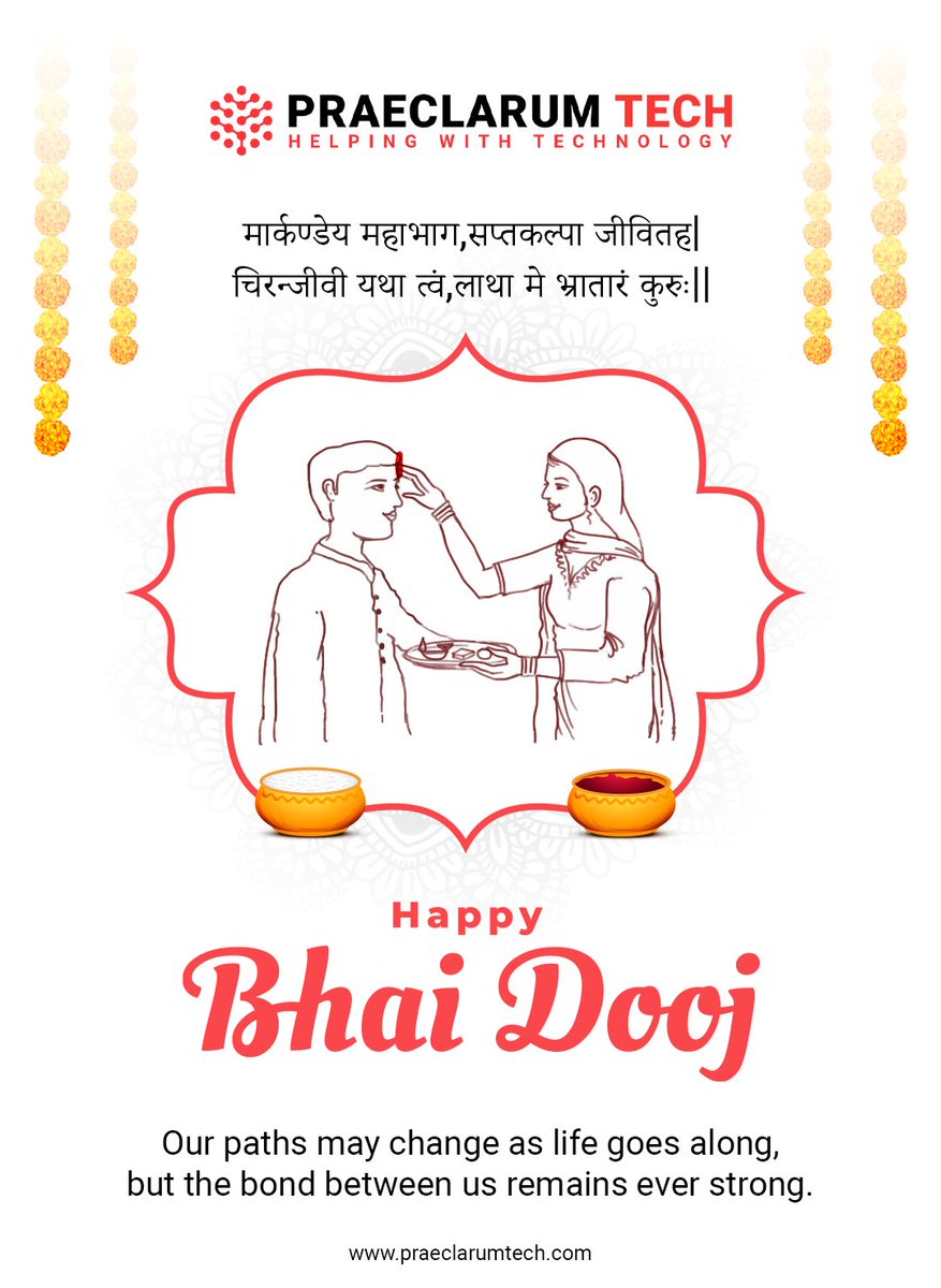 Praeclarum_Tech's tweet image. Happy Bhaidooj 🎉🪔

Grateful for the cherished bond with my brother/sister on this auspicious occasion of Bhaidooj!

Wishing everyone a day filled with joy, laughter, and the warmth of sibling love.

#bhaidooj #siblingbond #praeclarum_tech