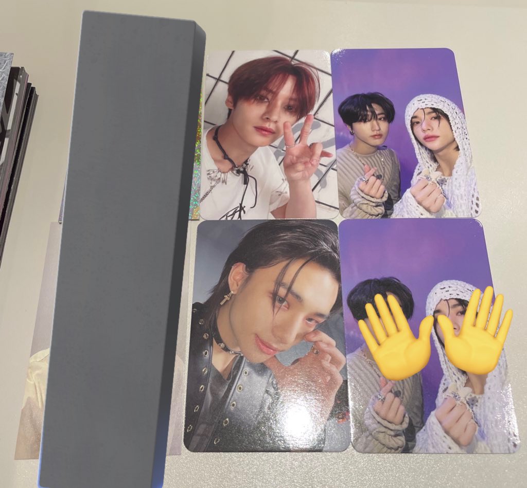 oqIA_'s tweet photo. straykids スキズ 樂-STAR HMV ラキドロ 特典 トレカ 交換

【譲】リノ　ヒョンジン　ジンソン

【求】同異種ハンジソン　ハン
ユニット→ニャンニャン

郵送希望です📮
まとめての方、条件いい方優先です。
お気軽にお声掛け下さい🙇‍♀️ https://t.co/m3loEFqX1x