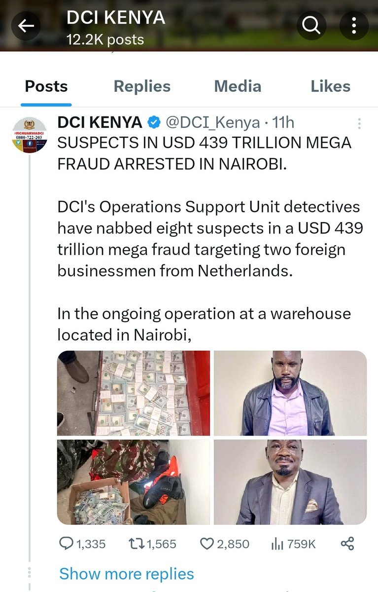 KTunduria's tweet photo. @DCI_Kenya How can I &amp; anyone who has read these!!, trust anything on this page!!!  With such unbelievable reported figures remaining for more than 12Hrs without being  corrected???? Please be serious! https://t.co/Ln5AfLqRxC