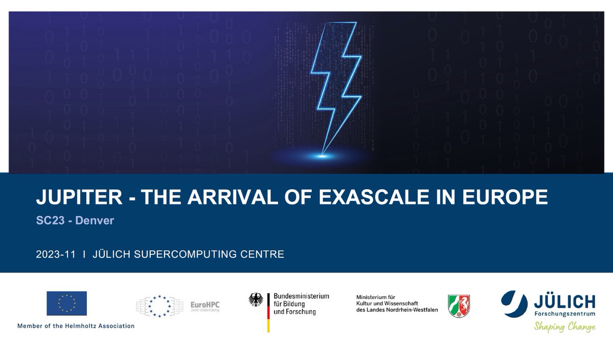 FZ Jülich-JSC (@fzj_jsc) on Twitter photo All details at a glance. The presentation is now available for download on our website. 
➡️go.fzj.de/sc23
Do you still have questions? Then come to our stand #401 on Thursday at 1pm, or contact our team at📨 jupiter@fz-juelich.de
#sc23 #iamhpc #EXA_JUPITER All details at a glance. The presentation is now available for download on our website. 
➡️go.fzj.de/sc23
Do you still have questions? Then come to our stand #401 on Thursday at 1pm, or contact our team at📨 jupiter@fz-juelich.de
#sc23 #iamhpc #EXA_JUPITER