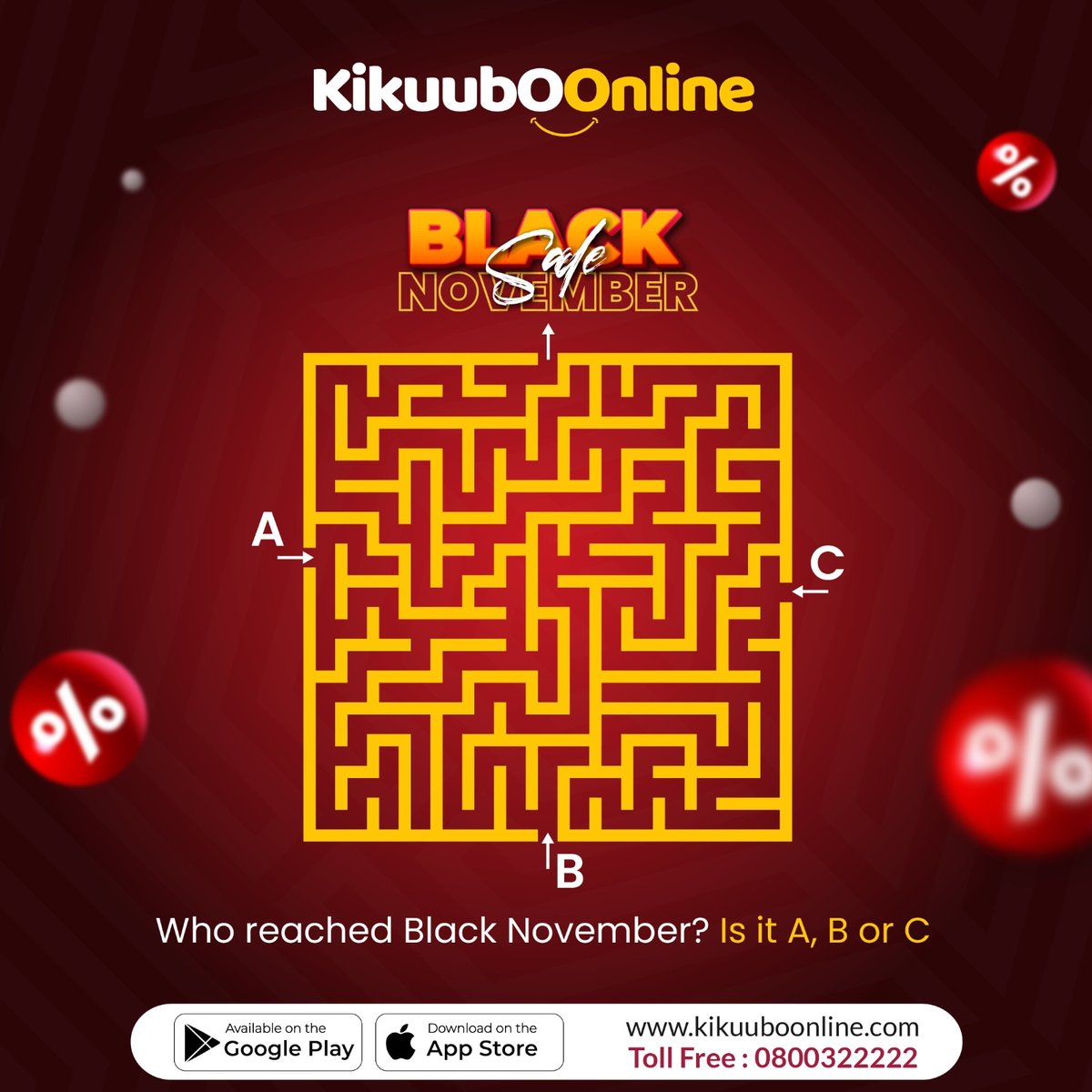 Is it A, B or C 🤔 Comment your answers below if you think you can see the path. #BlackNovember #discounts