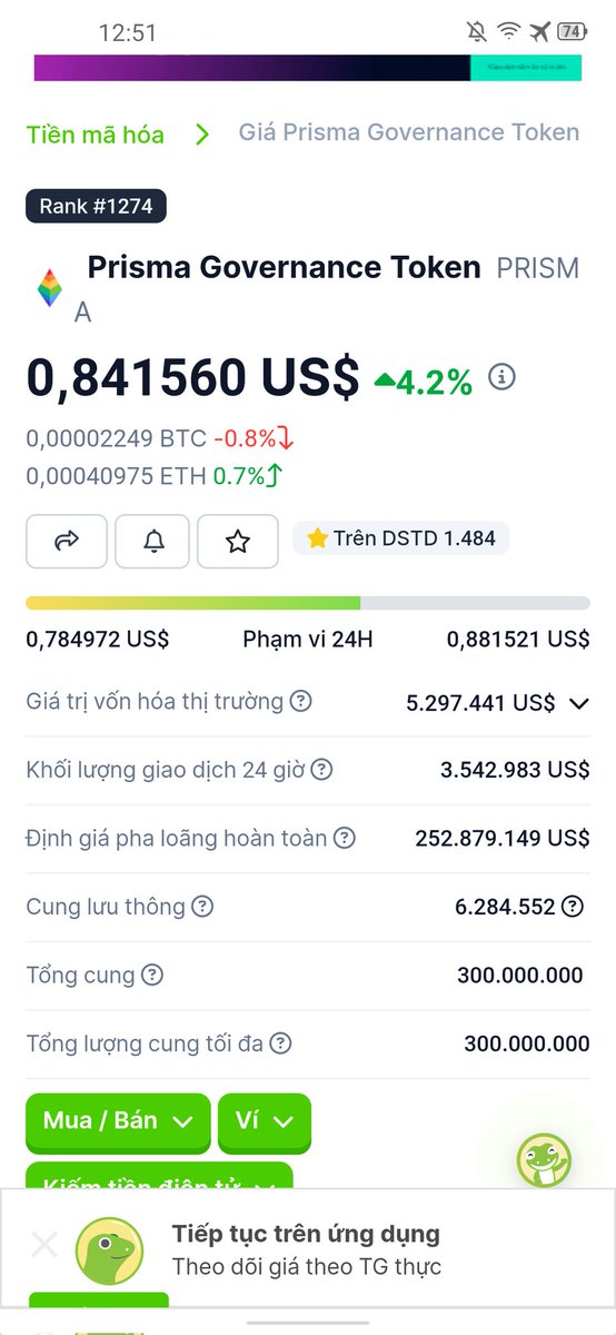 $PRISMA
-  Hiện tại cá mập tham gia đều có vị thế đẹp, vùng giá Liquidity  xa nên khả năng farm trong dài hạn tầm vài tháng.
- APR hiện tại đã xuống thấp, tốc độ lạm phát đã giảm đáng kể nếu không muốn nói là thấp
 - Ví top 1 deposit vào 122m$ chủ yếu farm