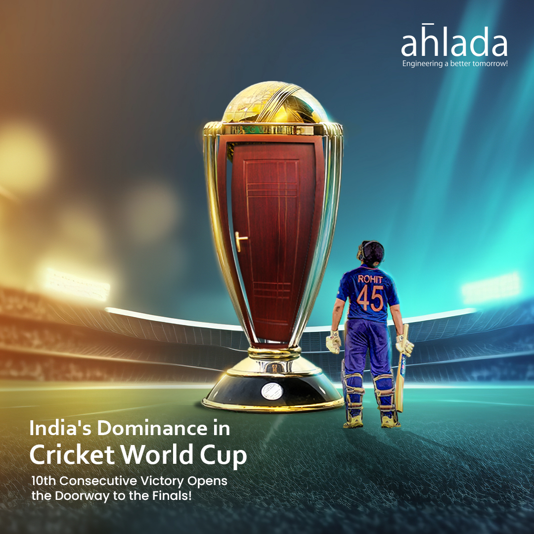 ahladaDigi48423's tweet photo. Big cheers to #TeamIndia on their incredible journey! 
Unbeaten in 10 consecutive matches, they've reached the Cricket World Cup finals!  

#AhladaEngineers salutes the spirit of our champions and wishes them triumph in the finals!  

#ODIWorldCup2023 #Shami #RoadToFinals https://t.co/HiO8uIEooC