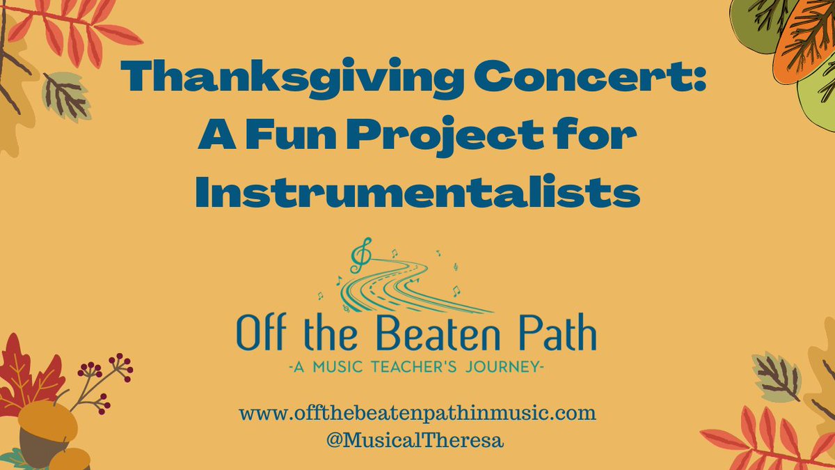 Looking to keep your instrumental students playing over the holiday break? Try a Thanksgiving Concert! The parents enjoy hearing their kids play, and the kids love sharing their music. It’s a win-win! Learn more: offthebeatenpathinmusic.com/thanksgiving-c…