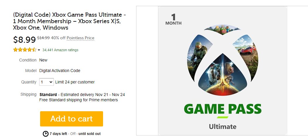 Xbox Game Pass Ultimate — 1 Month Membership [Digital]