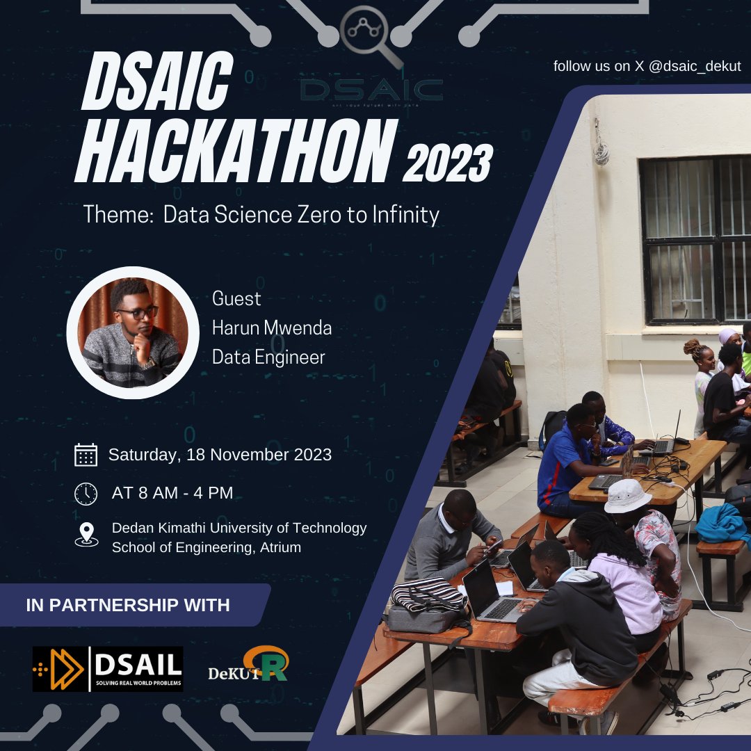 Yes, #DSAICHACK2023 it is! Join the Hackathon! 🚀 Learn, Discover, Challenge yourself, Compete, and Win as we tackle real-world challenges with Data Science and AI on November 18th. Are you up for the challenge? Register here👉lu.ma/fs3fp5vy