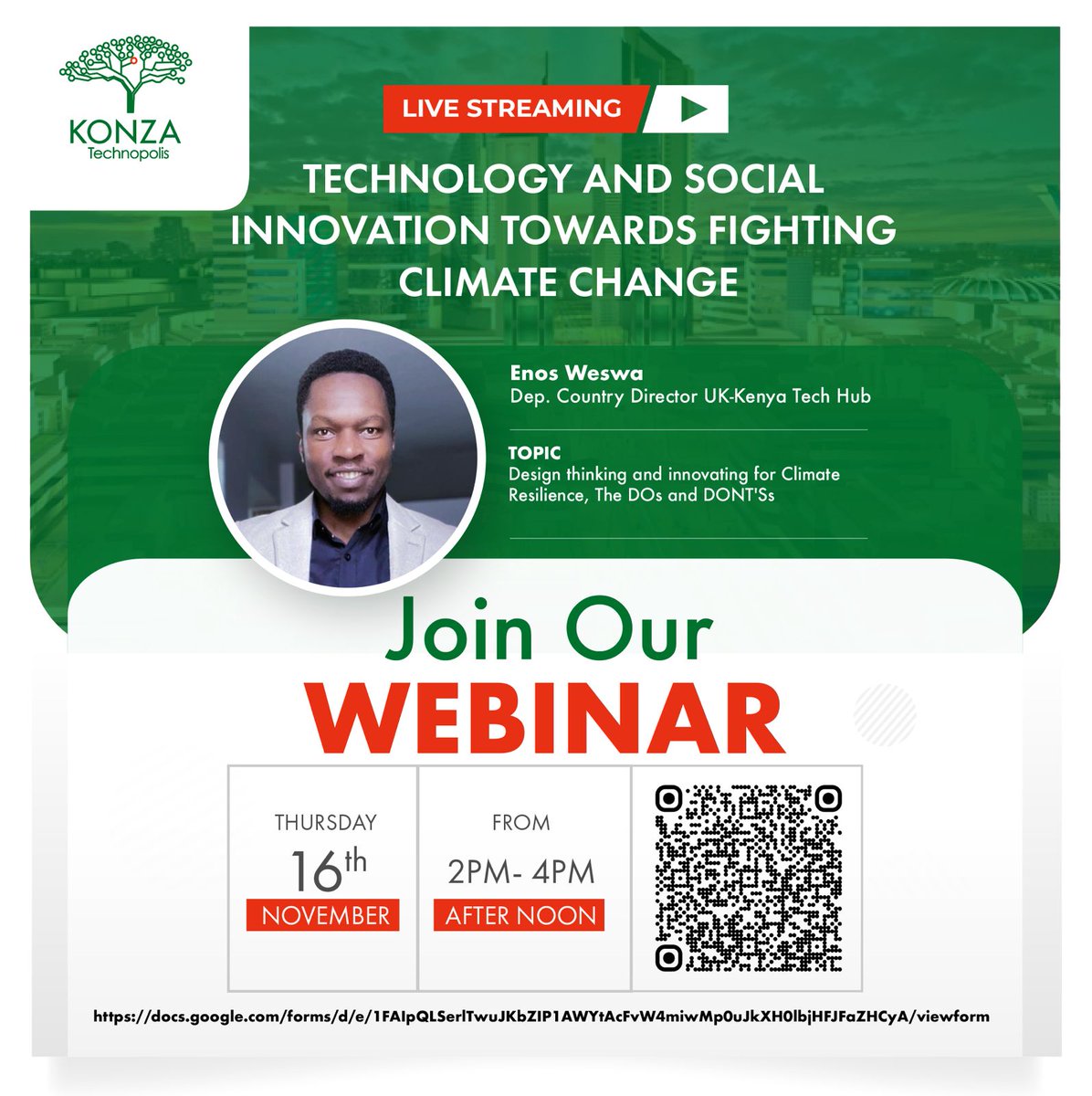 Join the conversation today from Thursday 2pm to 4pm! Let's discuss a way forward, as we explore solutions to creating a greener and sustainable future. Register now using the link below: shorturl.at/jnJPT @enosweswa @jpokwiri