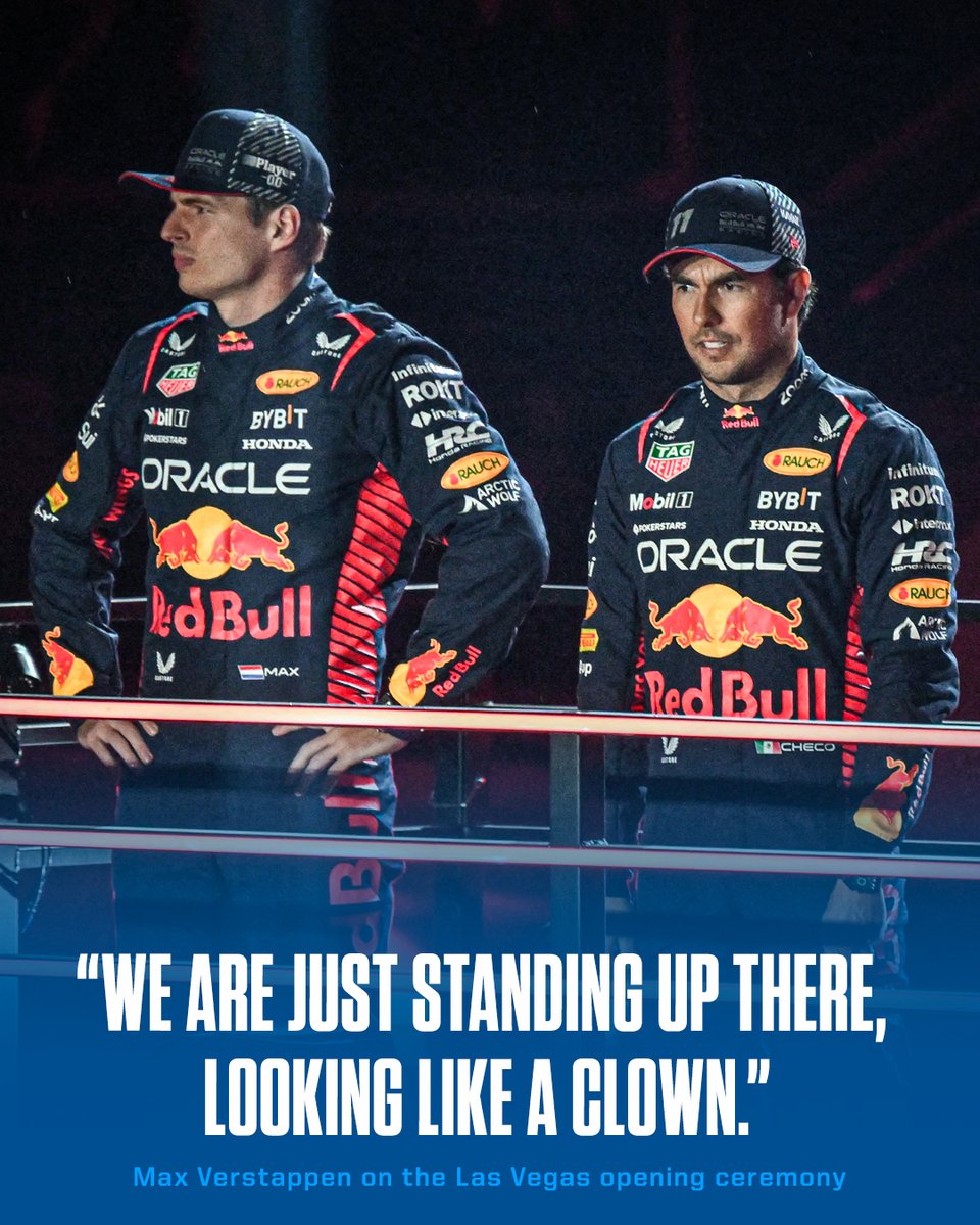 ESPNF1's tweet photo. Max wasn't feeling the opening ceremony in Las Vegas 👀 https://t.co/LR5Gls8MNr