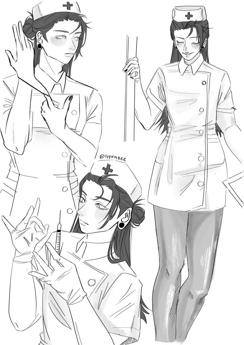 tsyunaee's tweet photo. saw nurse geto and mmfgh #JujustuKaisen #JujutsuKaisen242 #jjk242 #getosuguru https://t.co/XiZtJTnW2w
