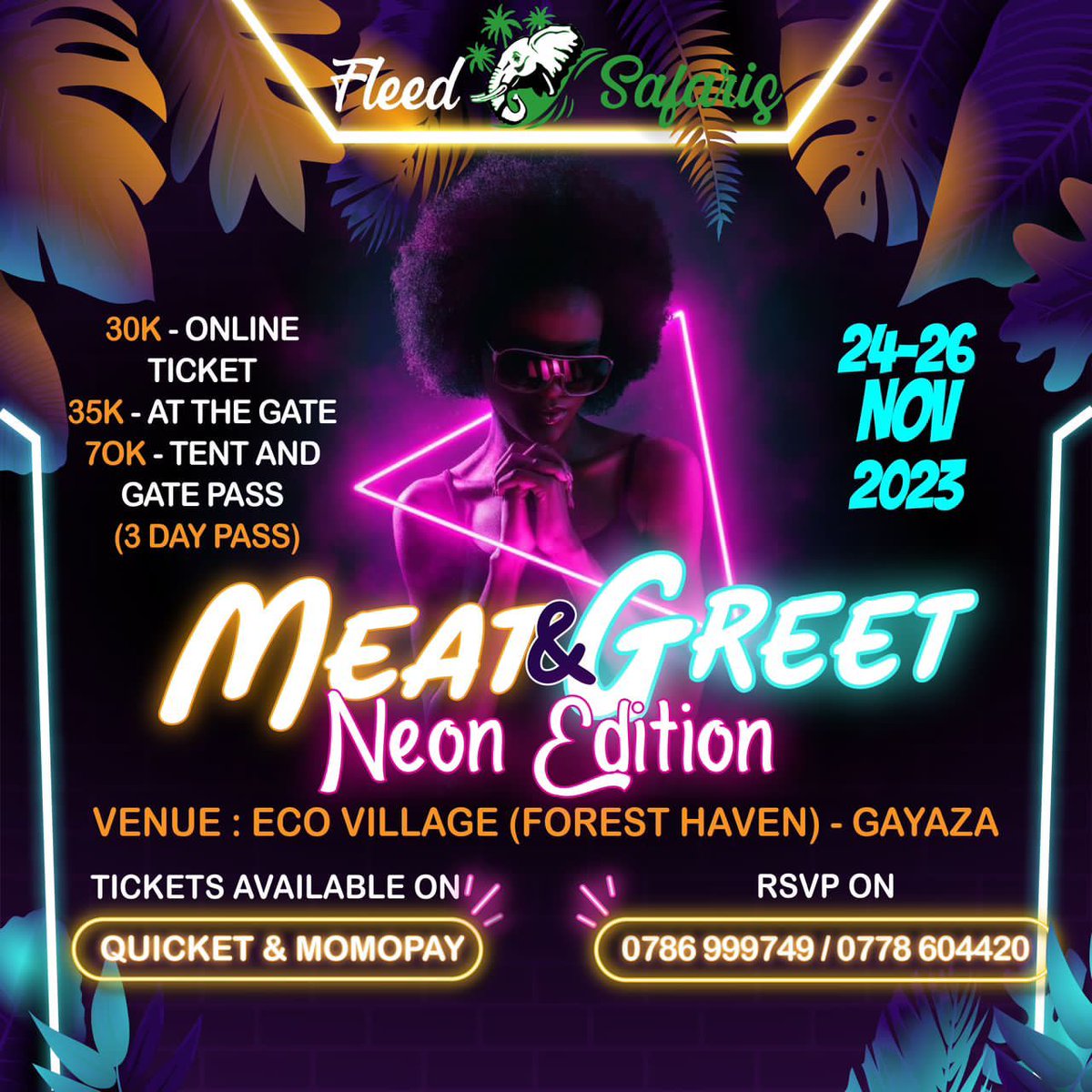 thekingsmanUG's tweet photo. The #MeatandGreet is just days away,  happening at Eco Village Gayaza. Get your Online ticket at 30k only at enjoy the thrilling music and cultural activities of the #NeonEdition.

Grab your Ticket via https://t.co/ces8VInrOL for 3days access. https://t.co/ZmdUvafYyr