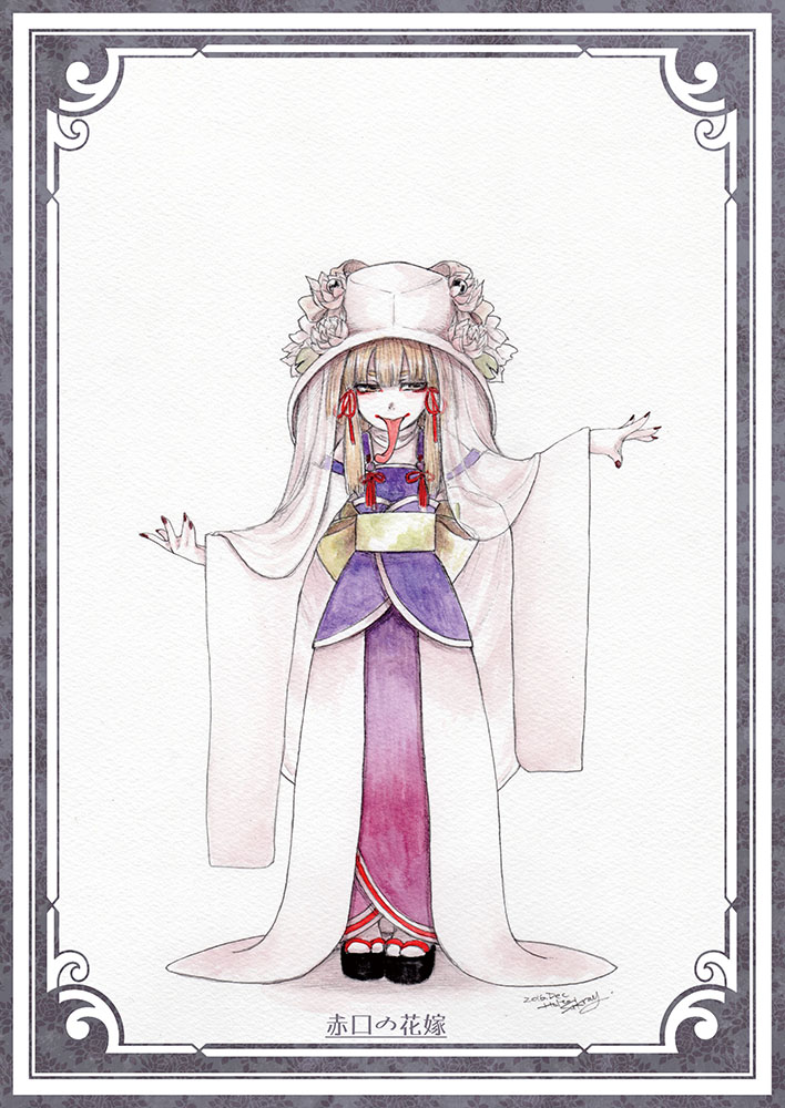 洩矢諏訪子 「「赤口の花嫁」「SERPENT OF HEART」ドレスアレンジ。角隠し風諏訪子」|桜居春斗のイラスト