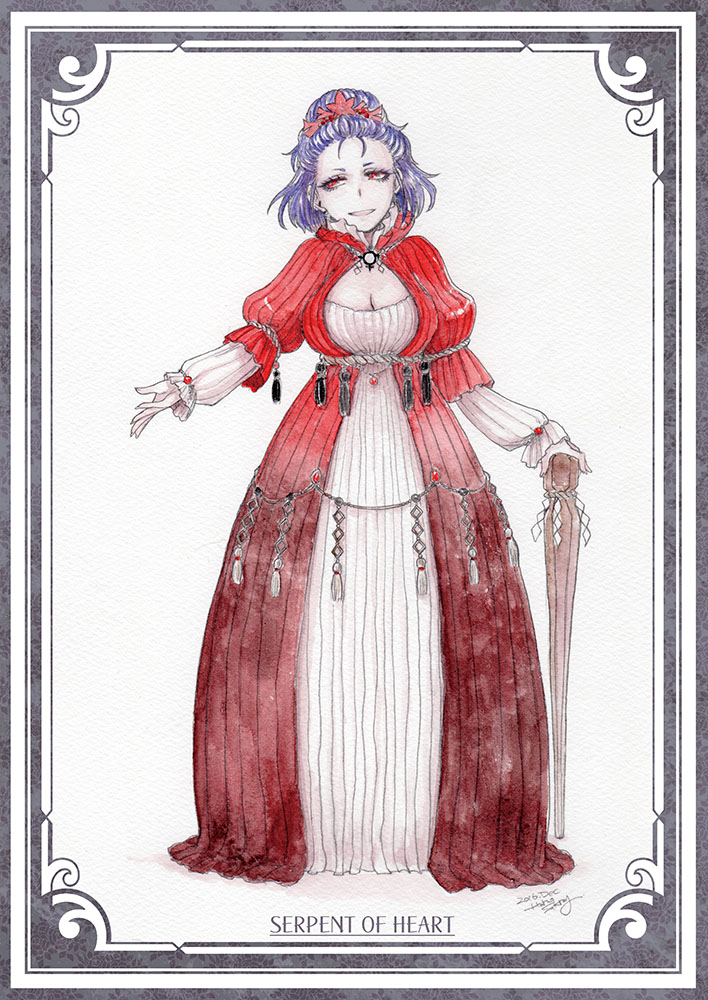 洩矢諏訪子 「「赤口の花嫁」「SERPENT OF HEART」ドレスアレンジ。角隠し風諏訪子」|桜居春斗のイラスト