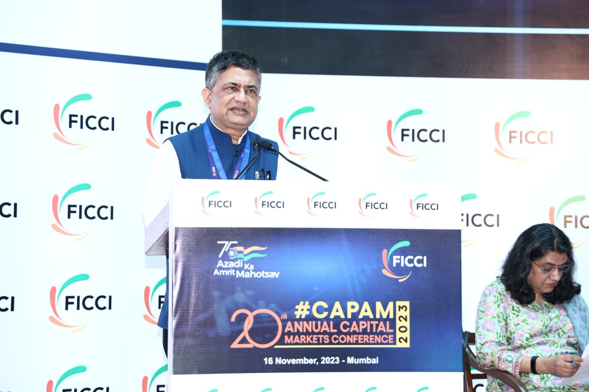NSEIndia's tweet photo. Our MD and CEO Shri @ashishchauhan addressing at the 20th Annual Capital Markets Conference, CAPAM 2023 organised by @ficci_india at our exchange @nseindia today.
#NSE #CapitalMarkets #FICCI #CAPAM2023 https://t.co/vUfWEDNL2m