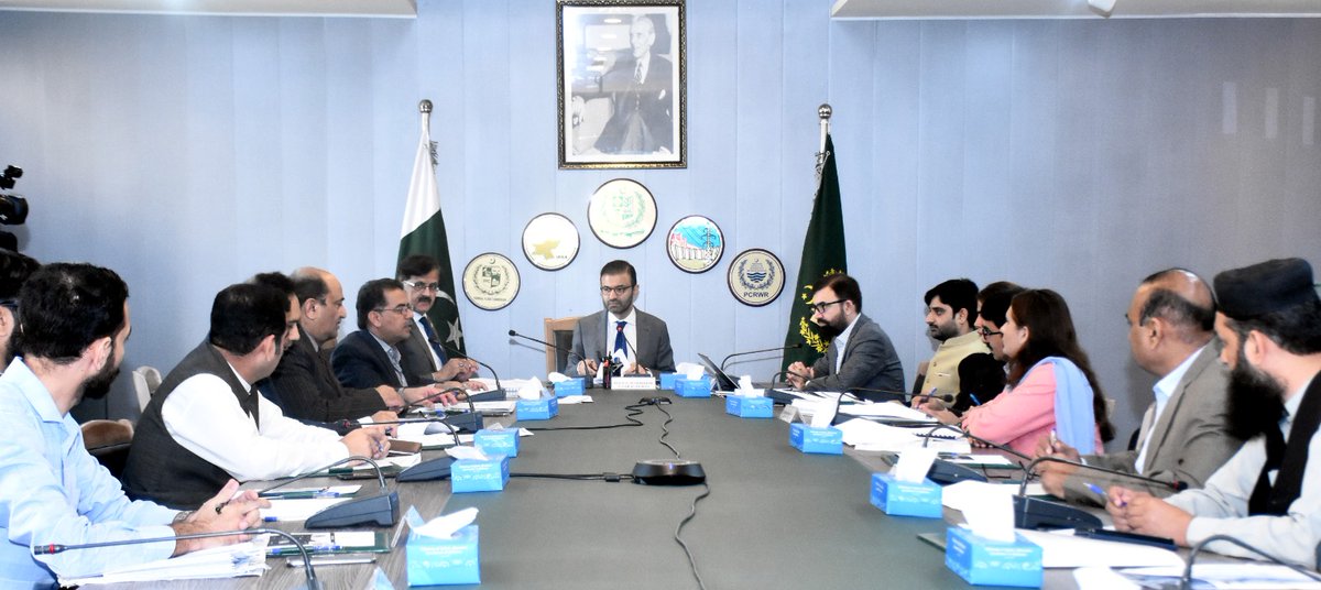 Caretaker Federal Minister for water resources , Ahmad Irfan Aslam is chairing  a meeting of the Steering Committee on National Water Policy, in Islamabad on 06-11-23.