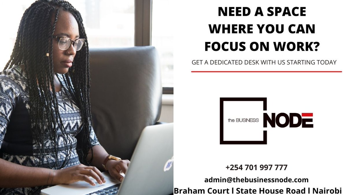 TheBusinessNode's tweet photo. Elevate your work game with a Dedicated Desk at the Business Node. Take your productivity to new heights while connecting with a community of fellow professionals.

Contact us at 0701997777 or email us at admin@thebusinessnode.com

#dedicateddesk #coworkingspaces #thebusinessnode https://t.co/dNNWLMN2CK