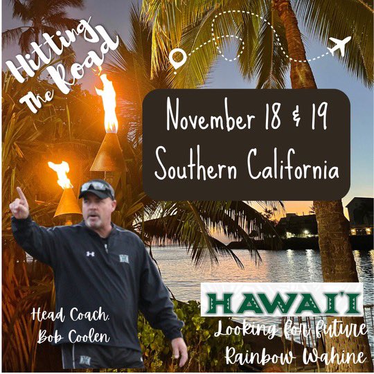 Aloha!
Heading out to look for future Rainbow Wahine. 🌈🥎
Last recruiting weekend of 2023! 
Go Bows!
<a href="/PGFnetwork/">PGF</a> <a href="/triplecrownspts/">Triple Crown Sports</a>
