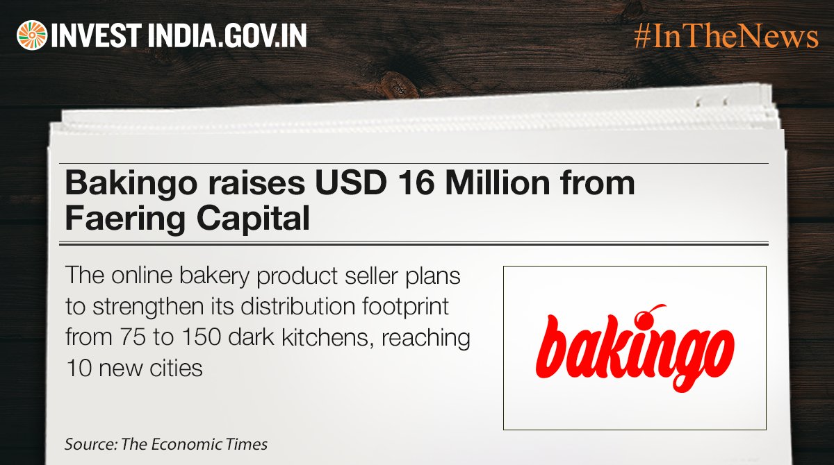 investindia's tweet photo. With the recently raised capital, @Bakingo_Online plans to open exclusive brand stores for customers to experience their products & to invest in technology to enhance production & supply chain.
Read more: https://t.co/9Bz3jPGuvx
#InTheNews #InvestInIndia #Bakery #Bakingo https://t.co/XjblXP2jv1