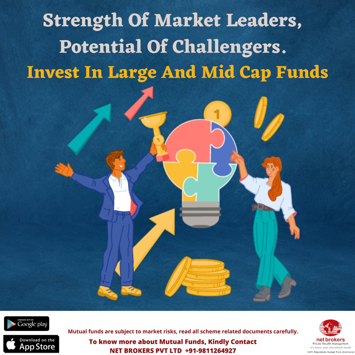 NetBrokers4's tweet image. Large &amp;amp; Mid Cap Funds can help you meet your long-term goals 🎯 with the stability of large caps, along with the agility of mid-caps while creating wealth over the course of your investment duration📈

Invest in Large &amp;amp; Mid Cap Funds today✅

#largeandmidcap #largeandmidcapfund