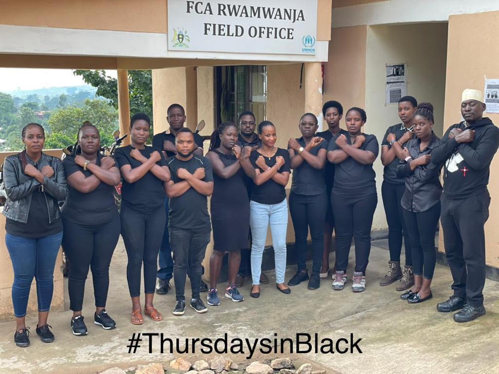 fca_uganda's tweet photo. As part of the #ThursdaysinBlack campaign, our #Kampala &amp; #Rwamwanja staff are wearing black to: 

⚫️Show respect &amp; solidarity for the victims of injustice &amp; violence.
⚫️Oppose attitudes &amp; practices that permit gender-based violence.

Read more : https://t.co/mmzY33Sh8l https://t.co/a1pLK73Ork