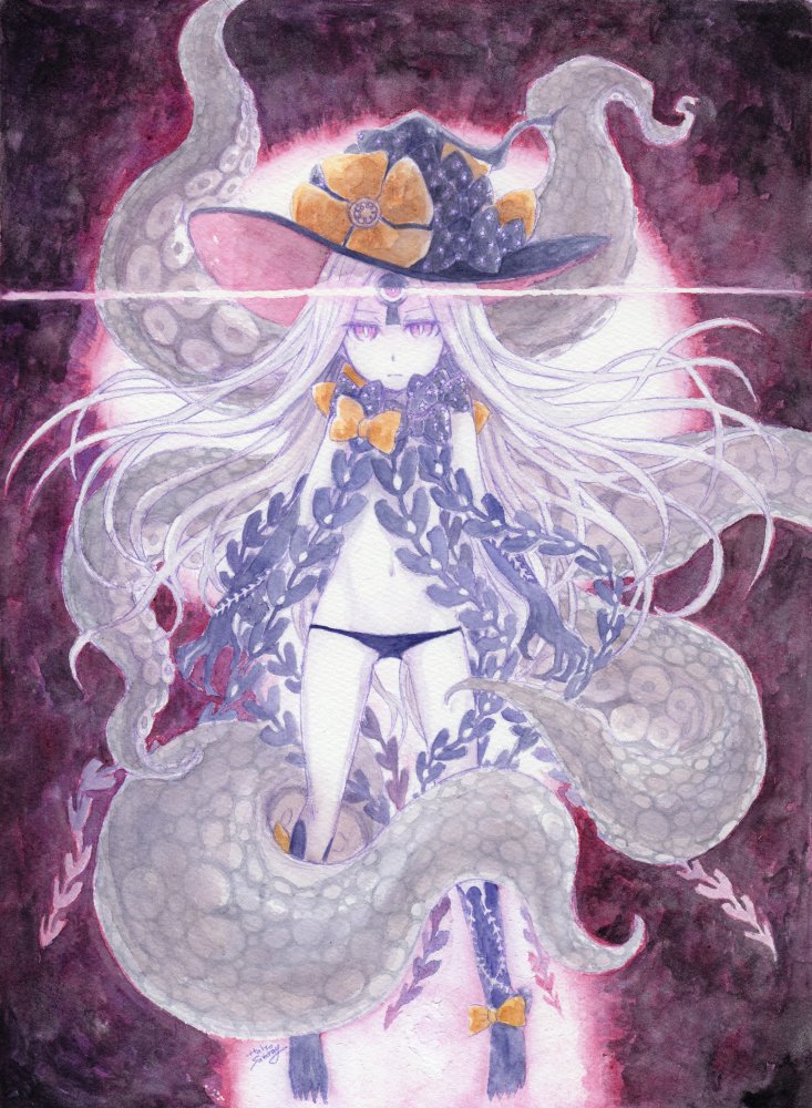 FGO「「窮極の門」  FGO英霊宝具アナログ合同 () に寄稿。 主線にラベンダー色の」|桜居春斗のイラスト